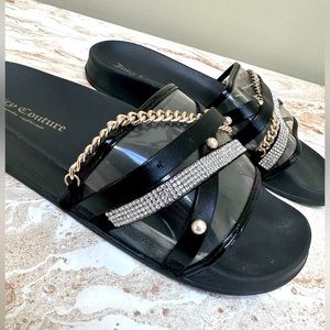 Juicy couture slide sandal with chain and pearls size 9